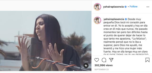 Yahaira Plasencia sorprende con canción cristiana