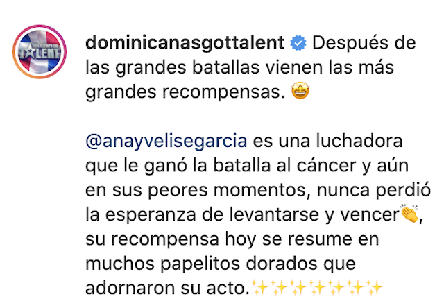 Mujer da impactante testimonio de sanidad de cáncer en Dominicana's Got Talent