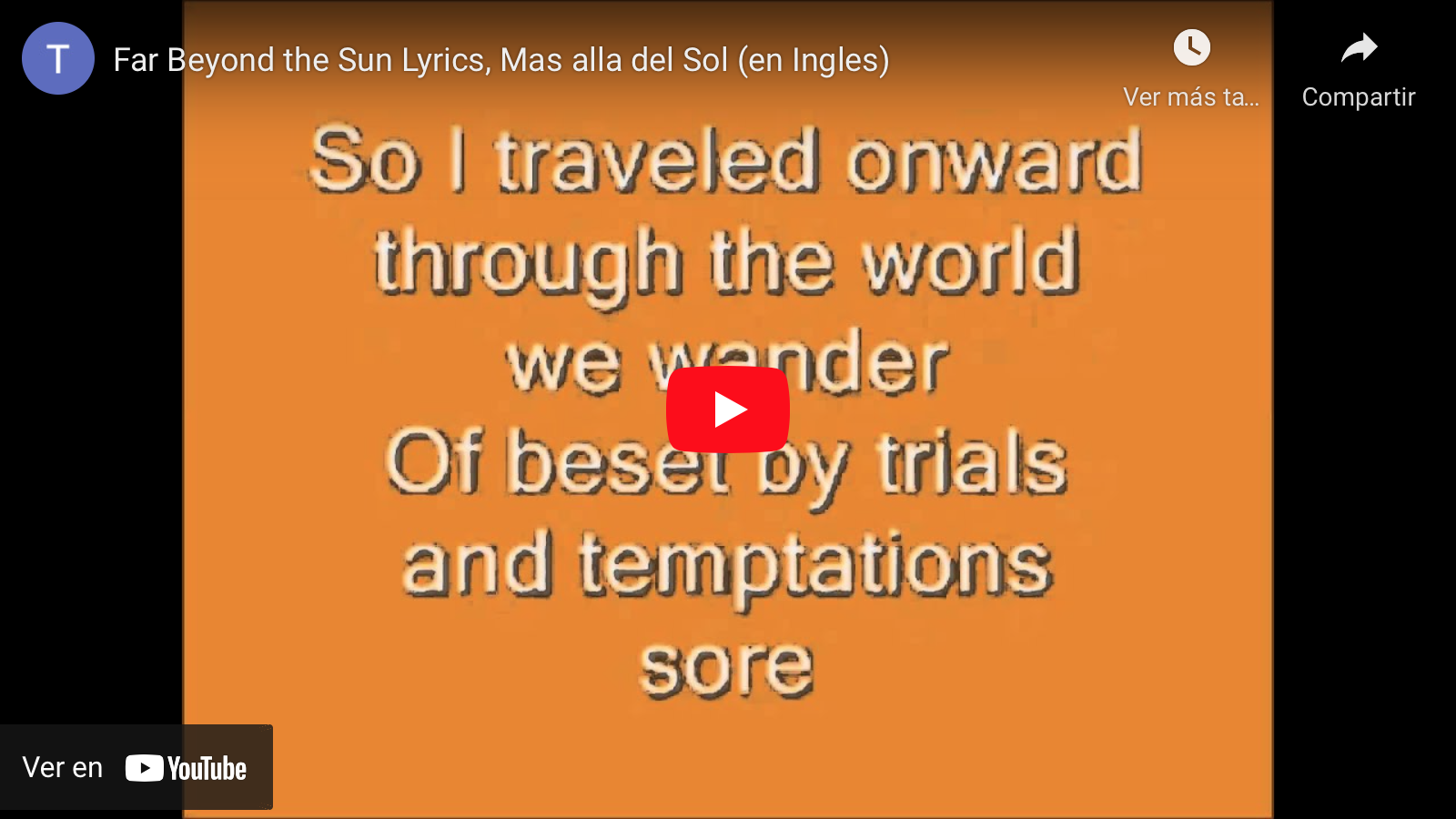 Más allá del sol en inglés