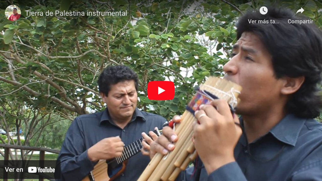 Tierra de Palestina tocada con zampoña, quenas, tollo y flauta de pan