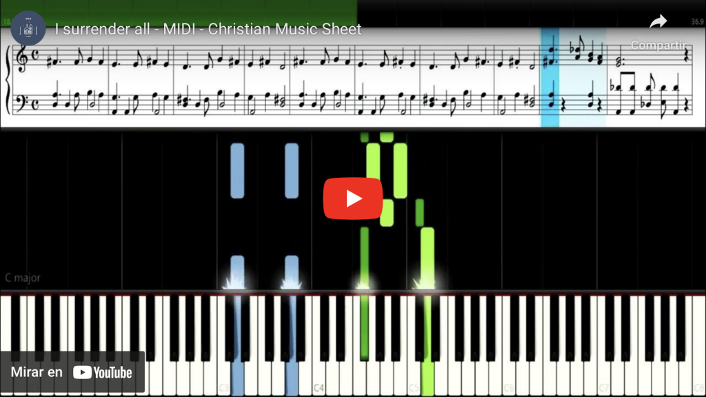 “Yo me rindo a Él” con notas para piano