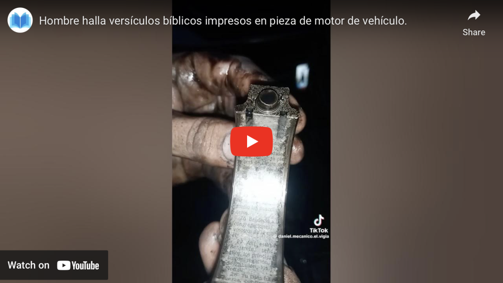 Encuentran texto bíblico en el interior de un motor de vehículo